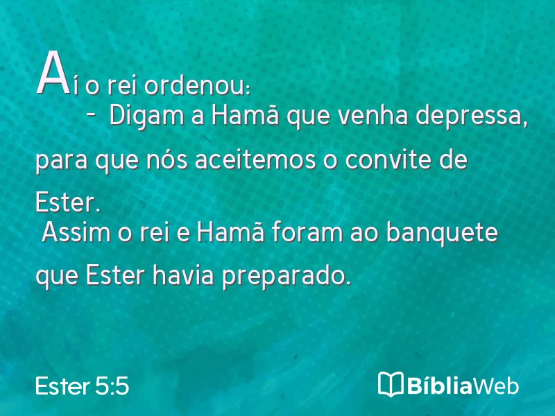 Ester 5:5 em imagem para compartilhar