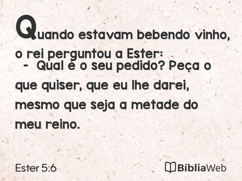 Ester 5:6 em imagem para compartilhar