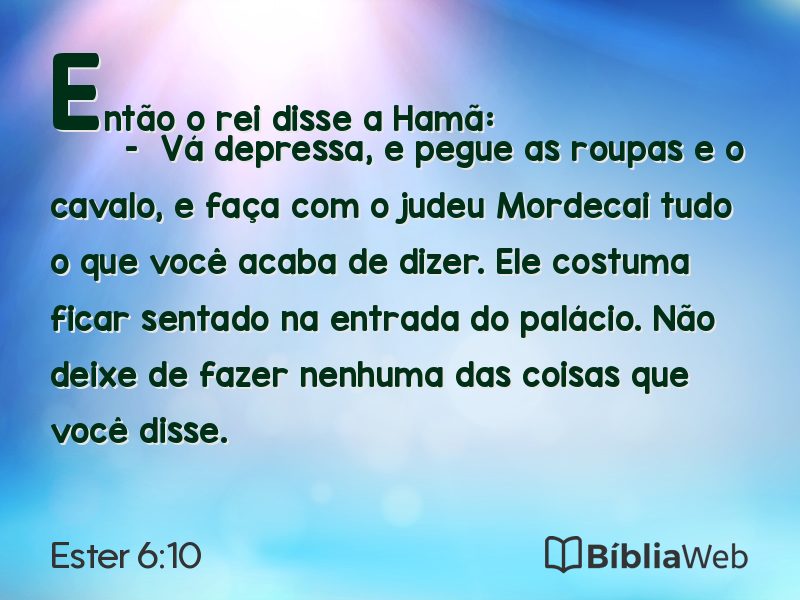 Ester 6:10 em imagem para compartilhar