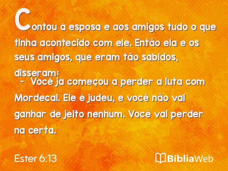 Ester 6:13 em imagem para compartilhar