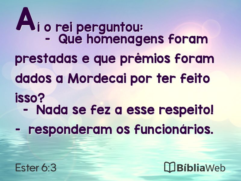 Ester 6:3 em imagem para compartilhar
