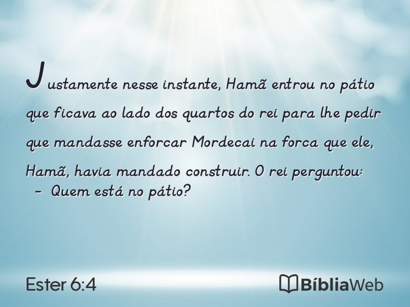Ester 6:4 em imagem para compartilhar
