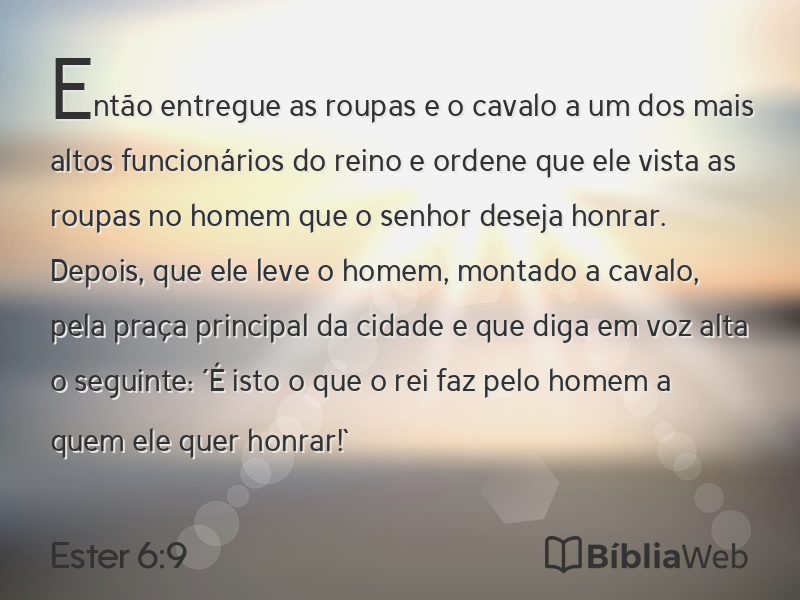 Ester 6:9 em imagem para compartilhar