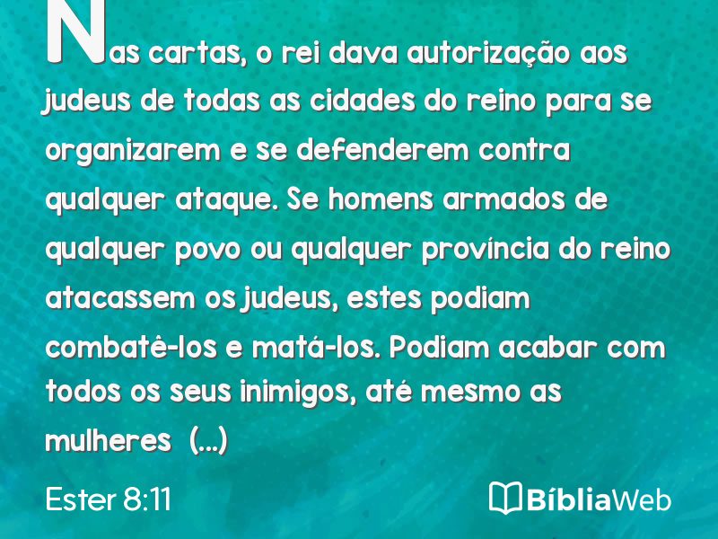 Ester 8:11 em imagem para compartilhar