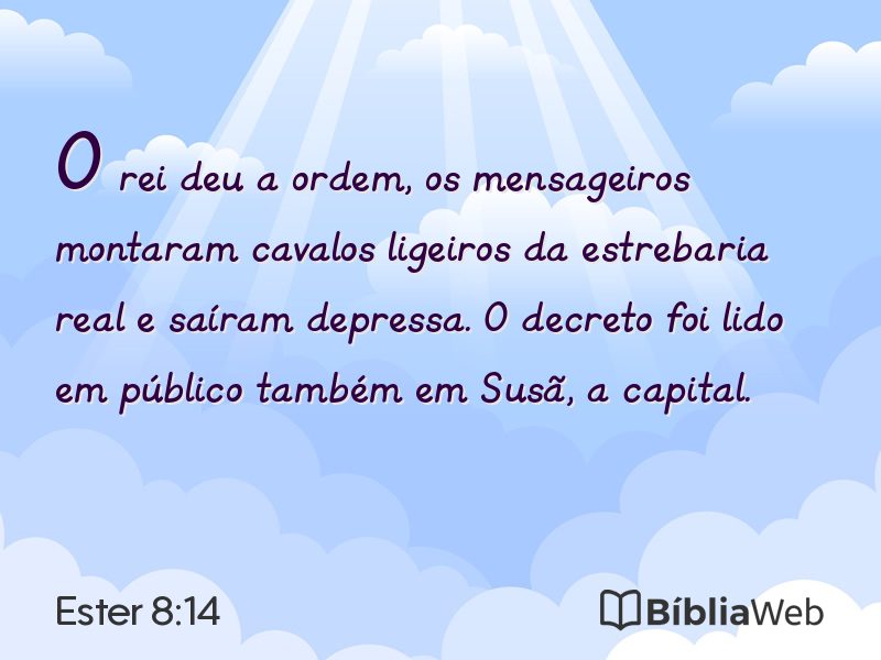 Ester 8:14 em imagem para compartilhar