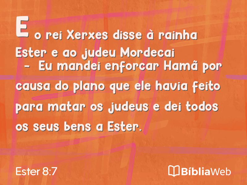 Ester 8:7 em imagem para compartilhar