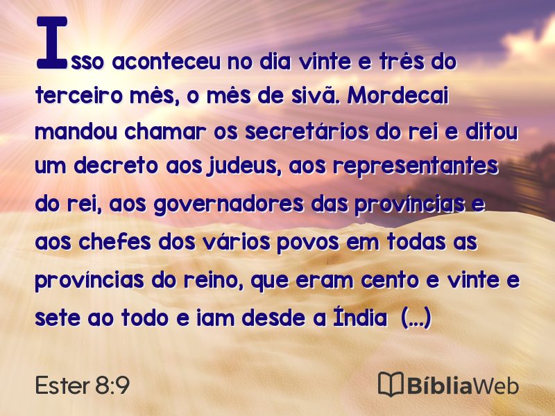 Ester 8:9 em imagem para compartilhar