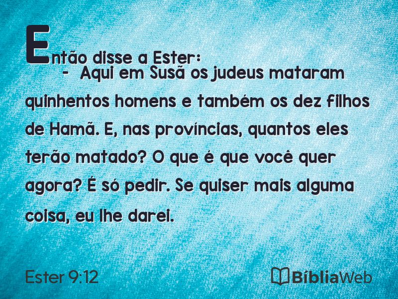 Ester 9:12 em imagem para compartilhar
