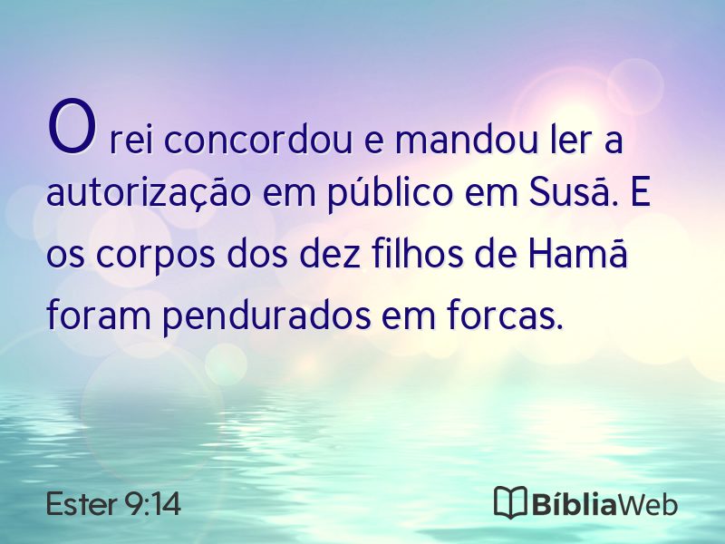 Ester 9:14 em imagem para compartilhar
