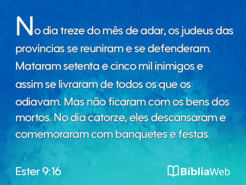 Ester 9:16 em imagem para compartilhar