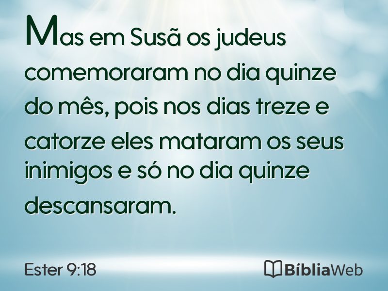 Ester 9:18 em imagem para compartilhar