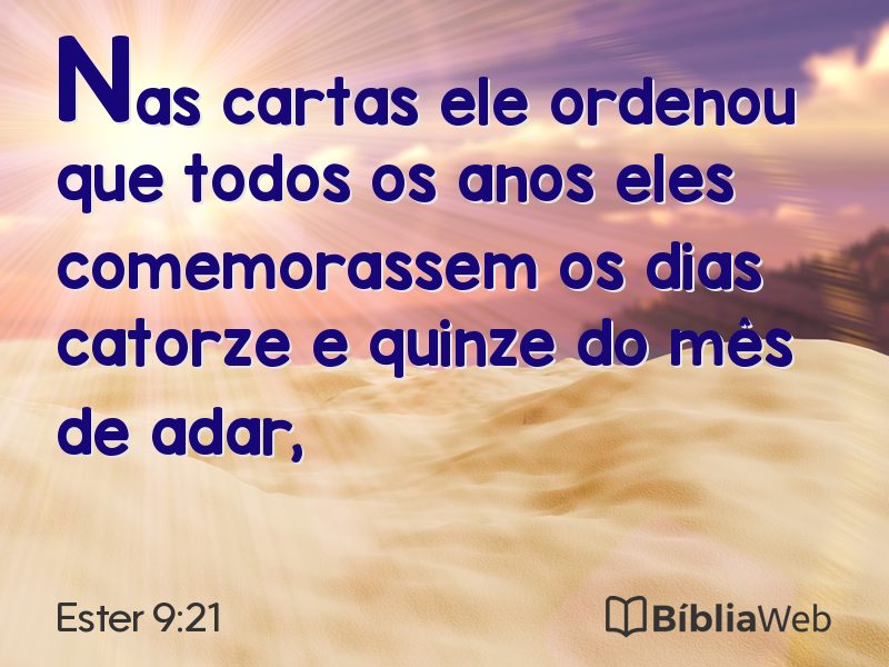 Ester 9:21 em imagem para compartilhar