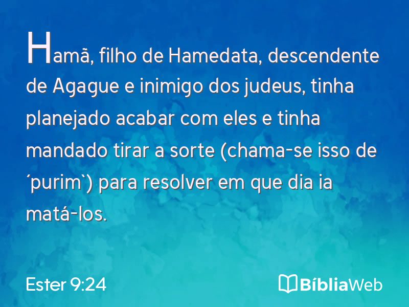 Ester 9:24 em imagem para compartilhar