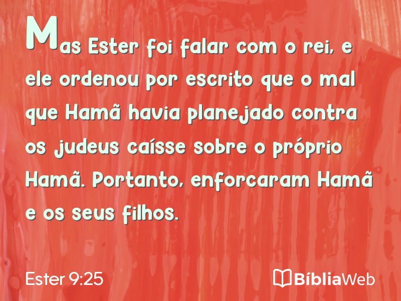 Ester 9:25 em imagem para compartilhar