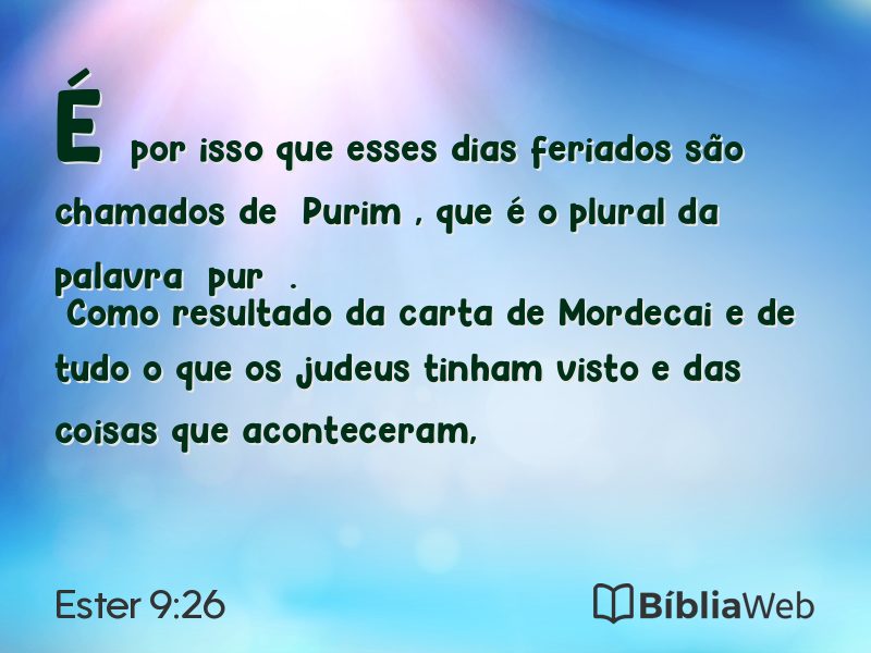Ester 9:26 em imagem para compartilhar