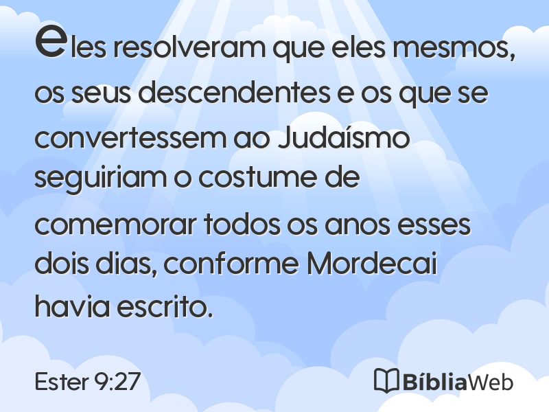 Ester 9:27 em imagem para compartilhar