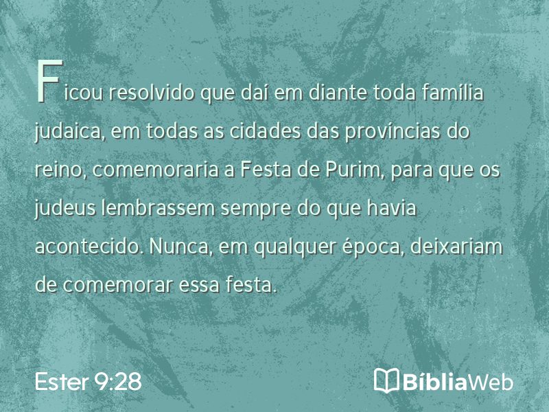 Ester 9:28 em imagem para compartilhar