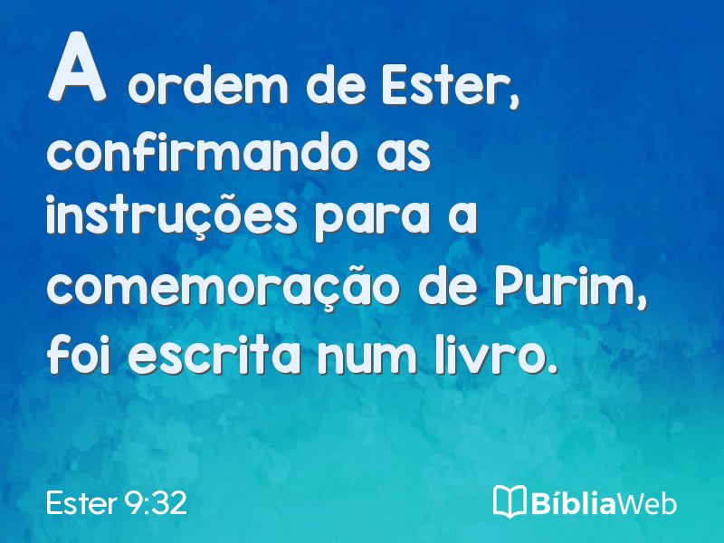 Ester 9:32 em imagem para compartilhar