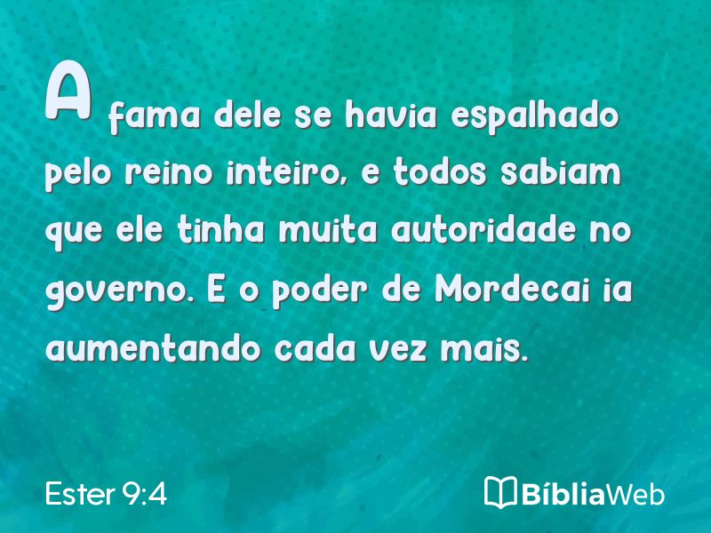 Ester 9:4 em imagem para compartilhar