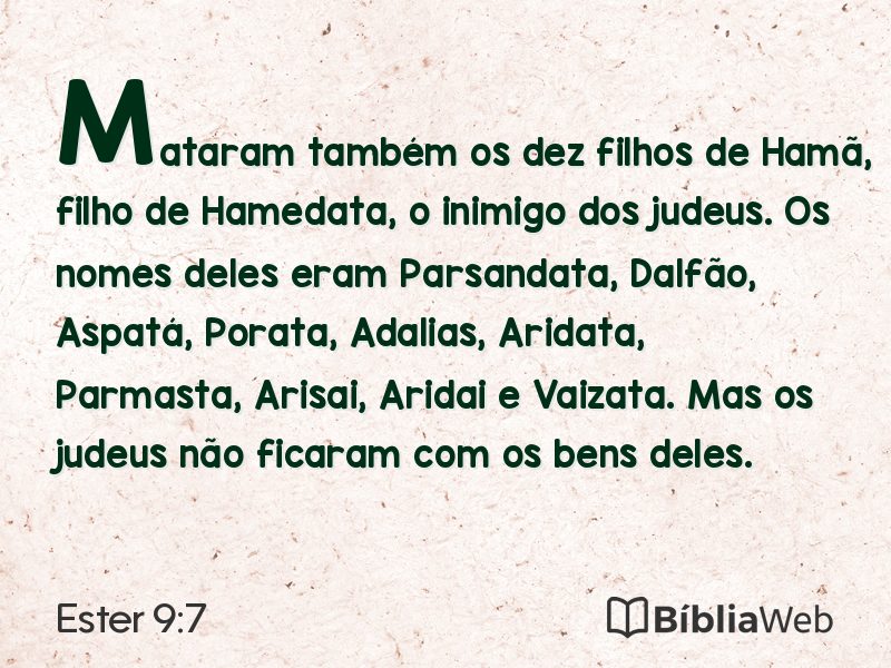Ester 9:7 em imagem para compartilhar