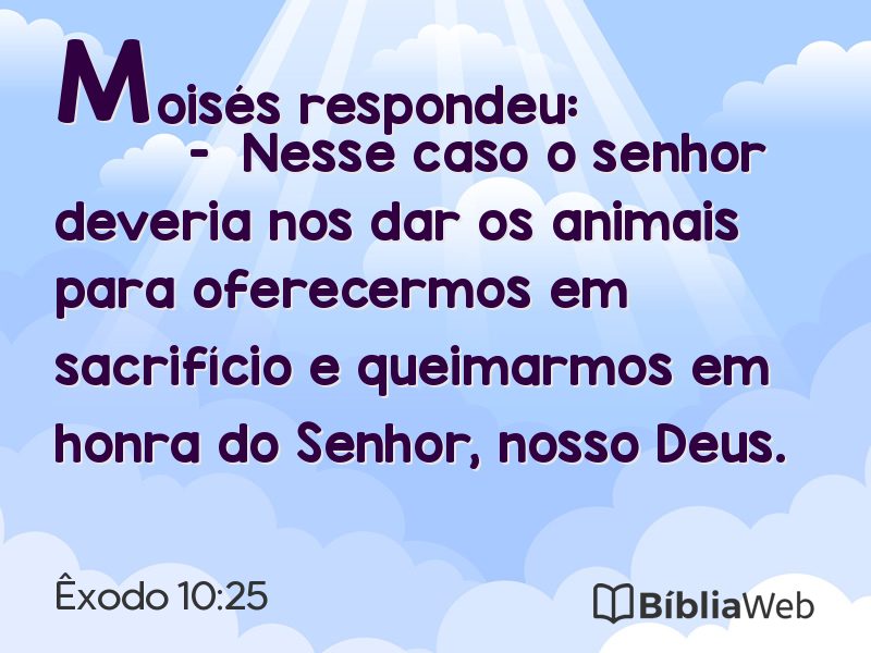 Êxodo 10:25 em imagem para compartilhar