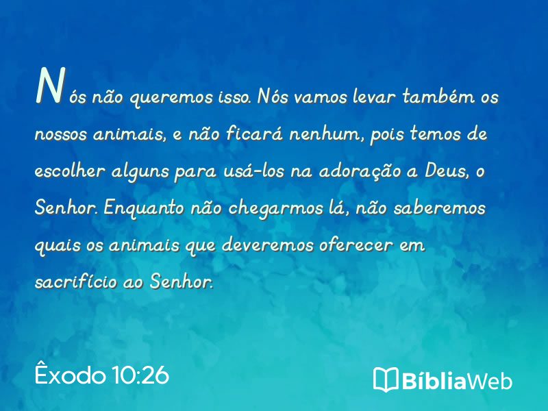 Êxodo 10:26 em imagem para compartilhar