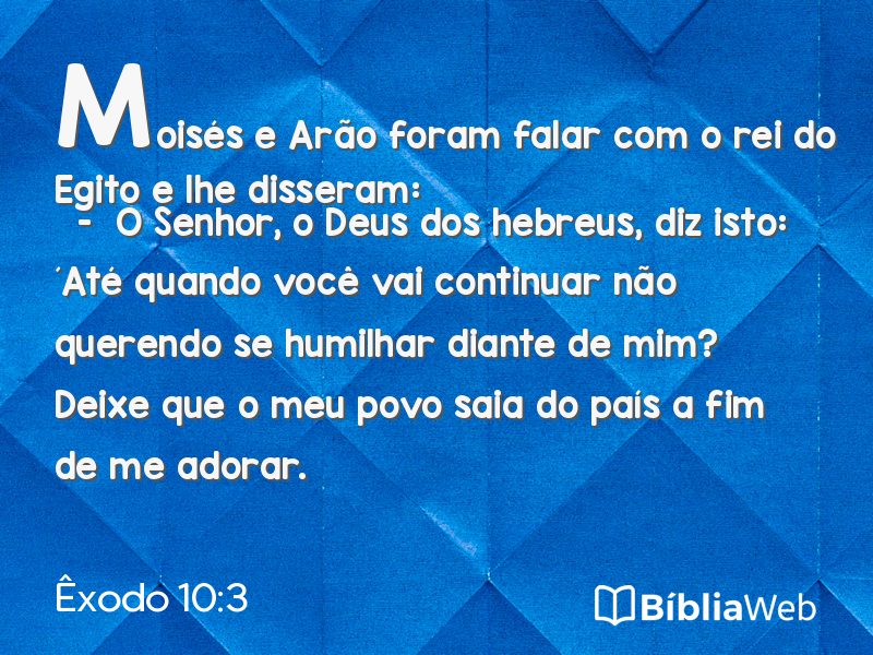 Êxodo 10:3 em imagem para compartilhar