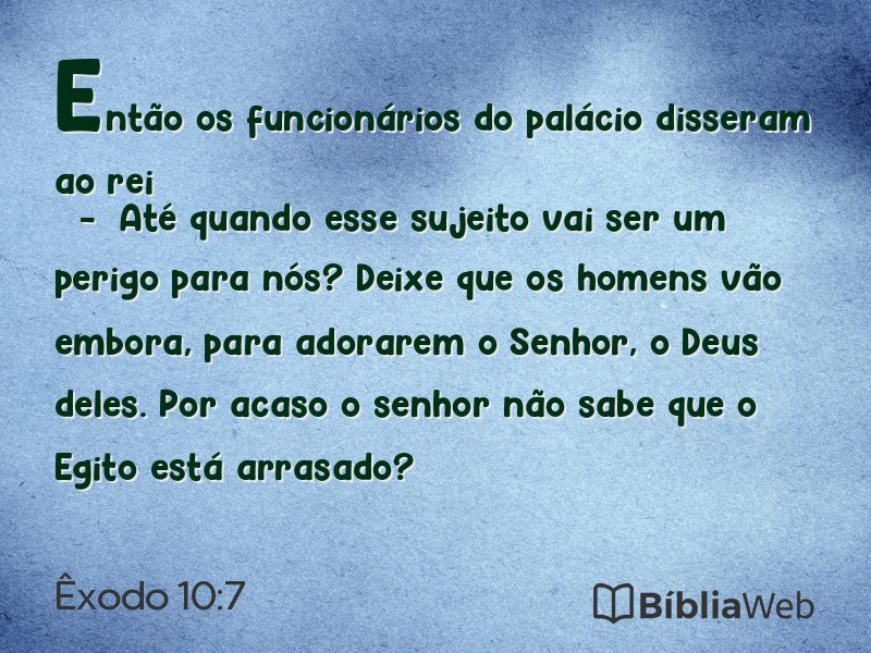 Êxodo 10:7 em imagem para compartilhar