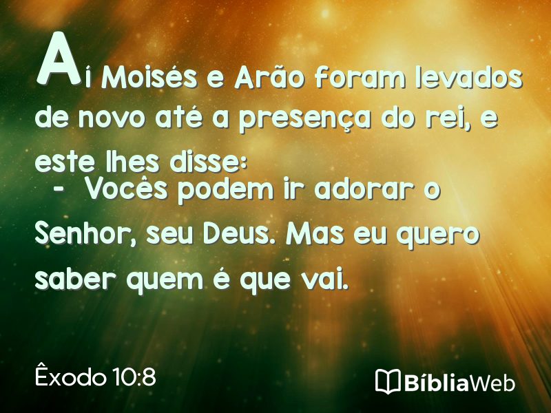 Êxodo 10:8 em imagem para compartilhar