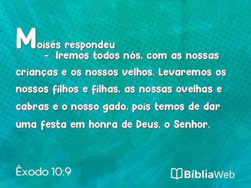 Êxodo 10:9 em imagem para compartilhar