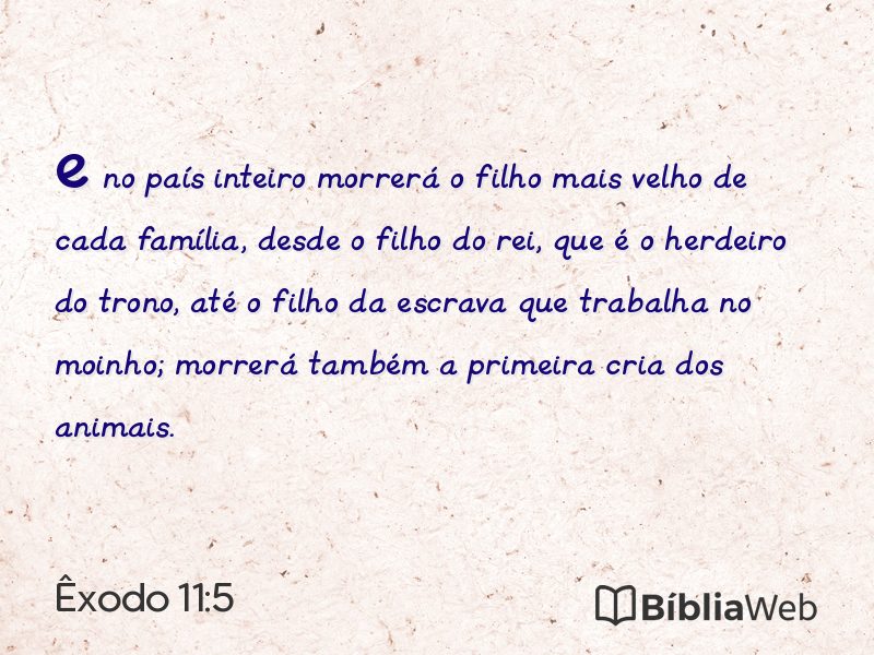 Êxodo 11:5 em imagem para compartilhar