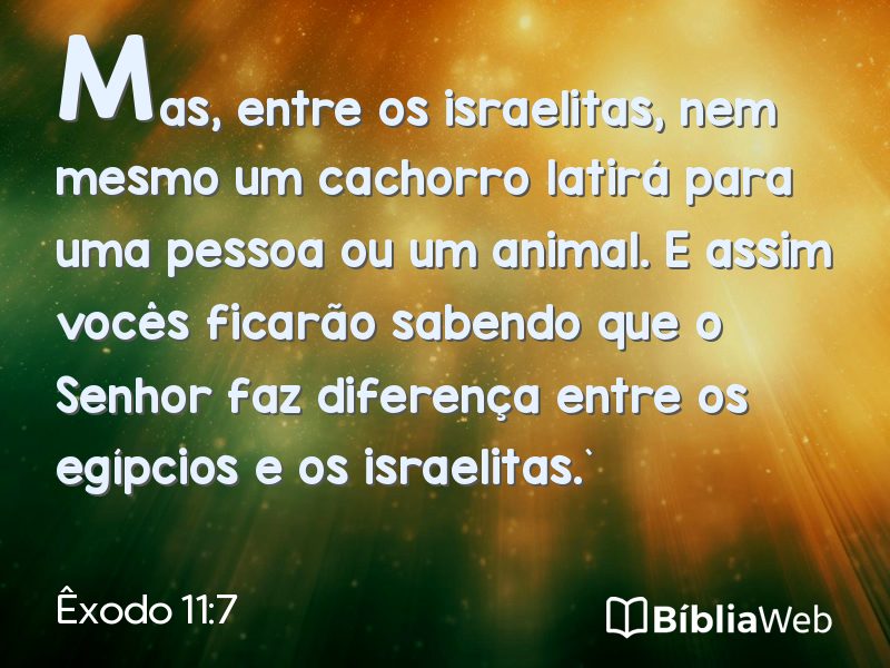 Êxodo 11:7 em imagem para compartilhar