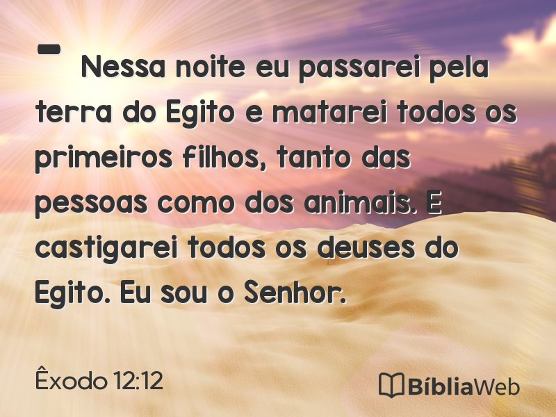 Êxodo 12:12 em imagem para compartilhar
