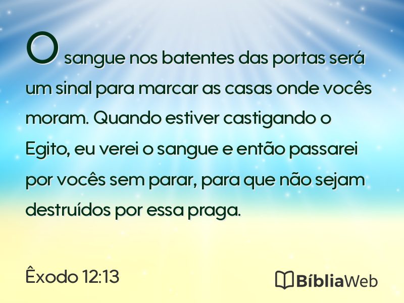 Êxodo 12:13 em imagem para compartilhar