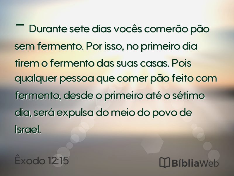 Êxodo 12:15 em imagem para compartilhar