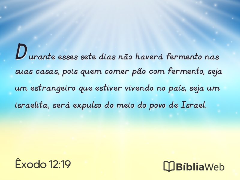 Êxodo 12:19 em imagem para compartilhar