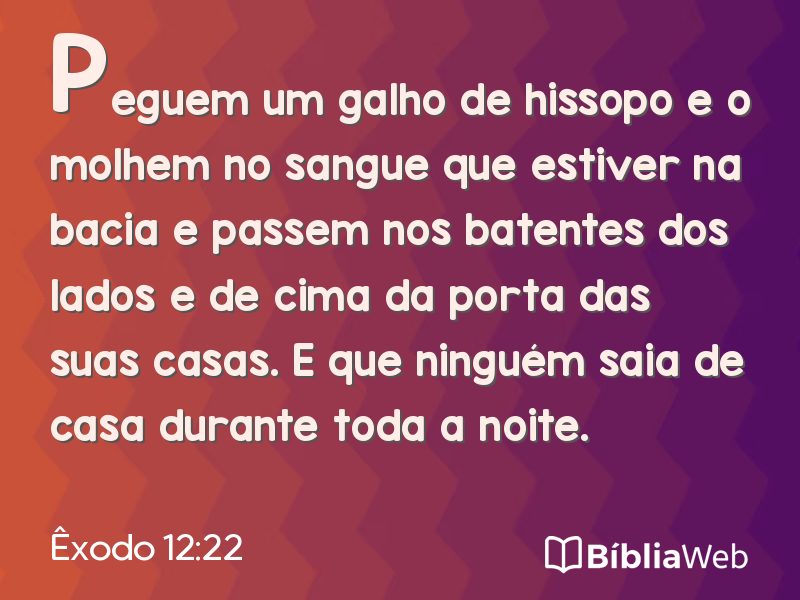 Êxodo 12:22 em imagem para compartilhar