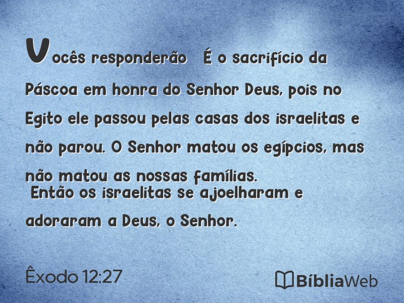 Êxodo 12:27 em imagem para compartilhar