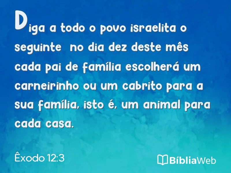 Êxodo 12:3 em imagem para compartilhar