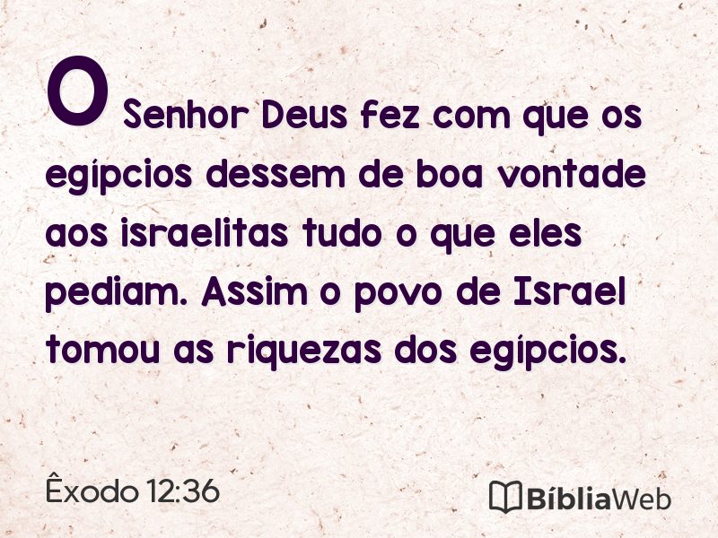 Êxodo 12:36 em imagem para compartilhar