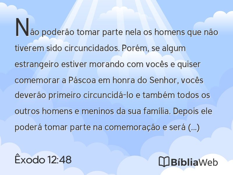 Êxodo 12:48 em imagem para compartilhar
