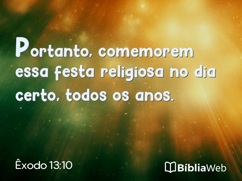 Êxodo 13:10 em imagem para compartilhar
