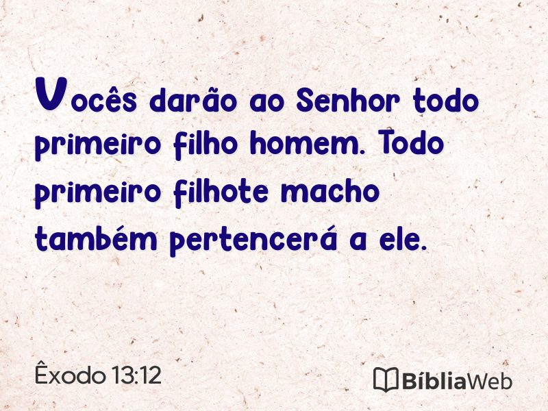 Êxodo 13:12 em imagem para compartilhar