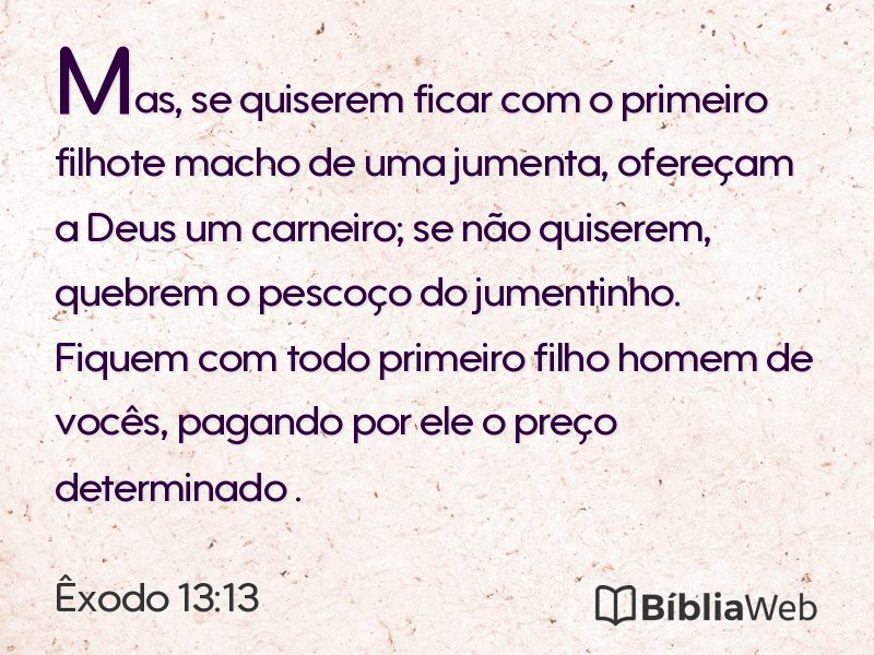 Êxodo 13:13 em imagem para compartilhar