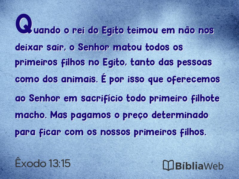 Êxodo 13:15 em imagem para compartilhar