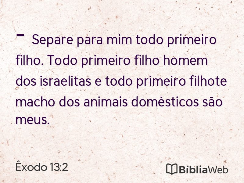 Êxodo 13:2 em imagem para compartilhar