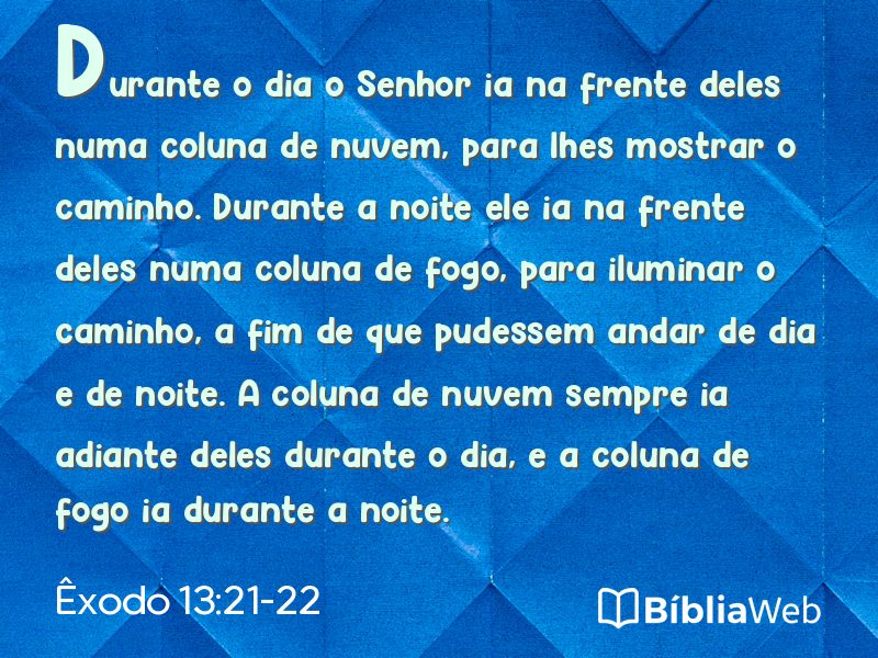 Êxodo 13:21-22 em imagem para compartilhar