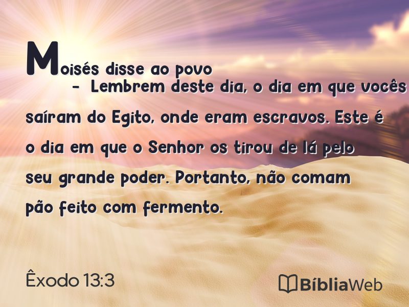 Êxodo 13:3 em imagem para compartilhar
