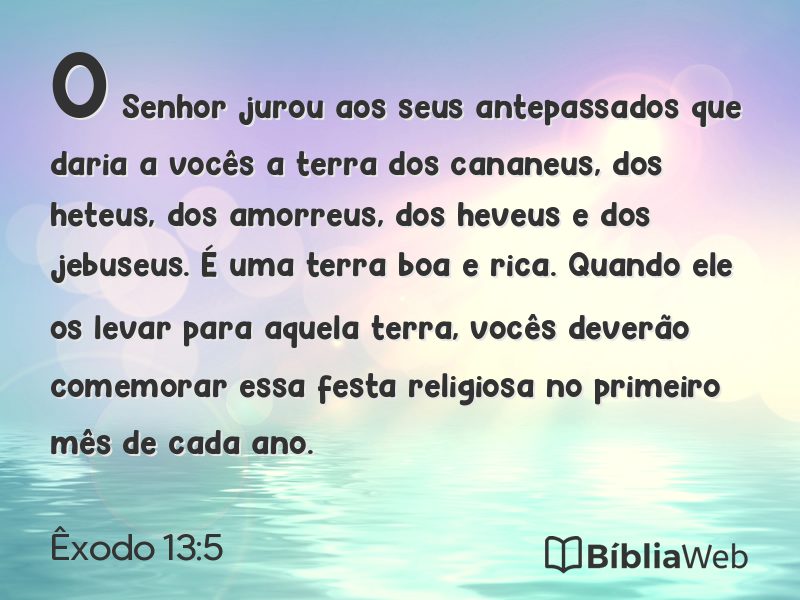 Êxodo 13:5 em imagem para compartilhar