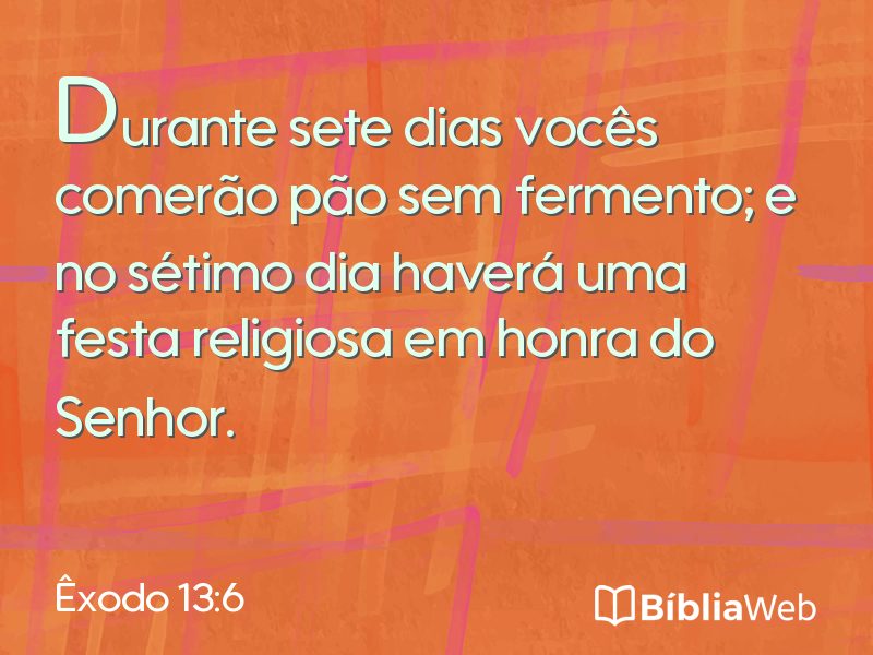Êxodo 13:6 em imagem para compartilhar
